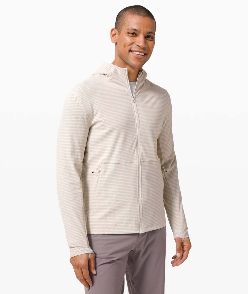 Lululemon Metal Vent Tech Full Zip Hoodie Stripe Mesh 0571 Large - Picture 8 of 8